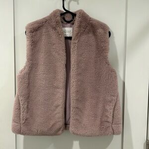 Velvet fuzzy purple vest